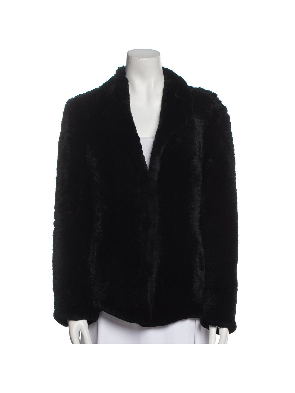 Rizal Plush Black Fur Jacket Size S